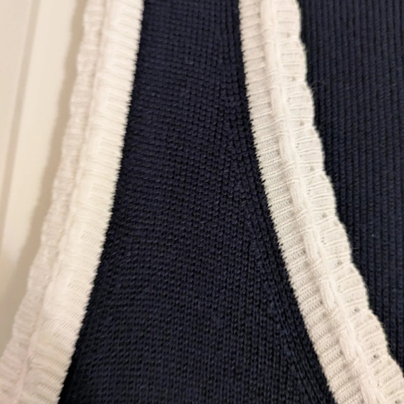 Caroline Constas L Navy And White Knit Sleeveless Dress NWT - Picture 5 of 10